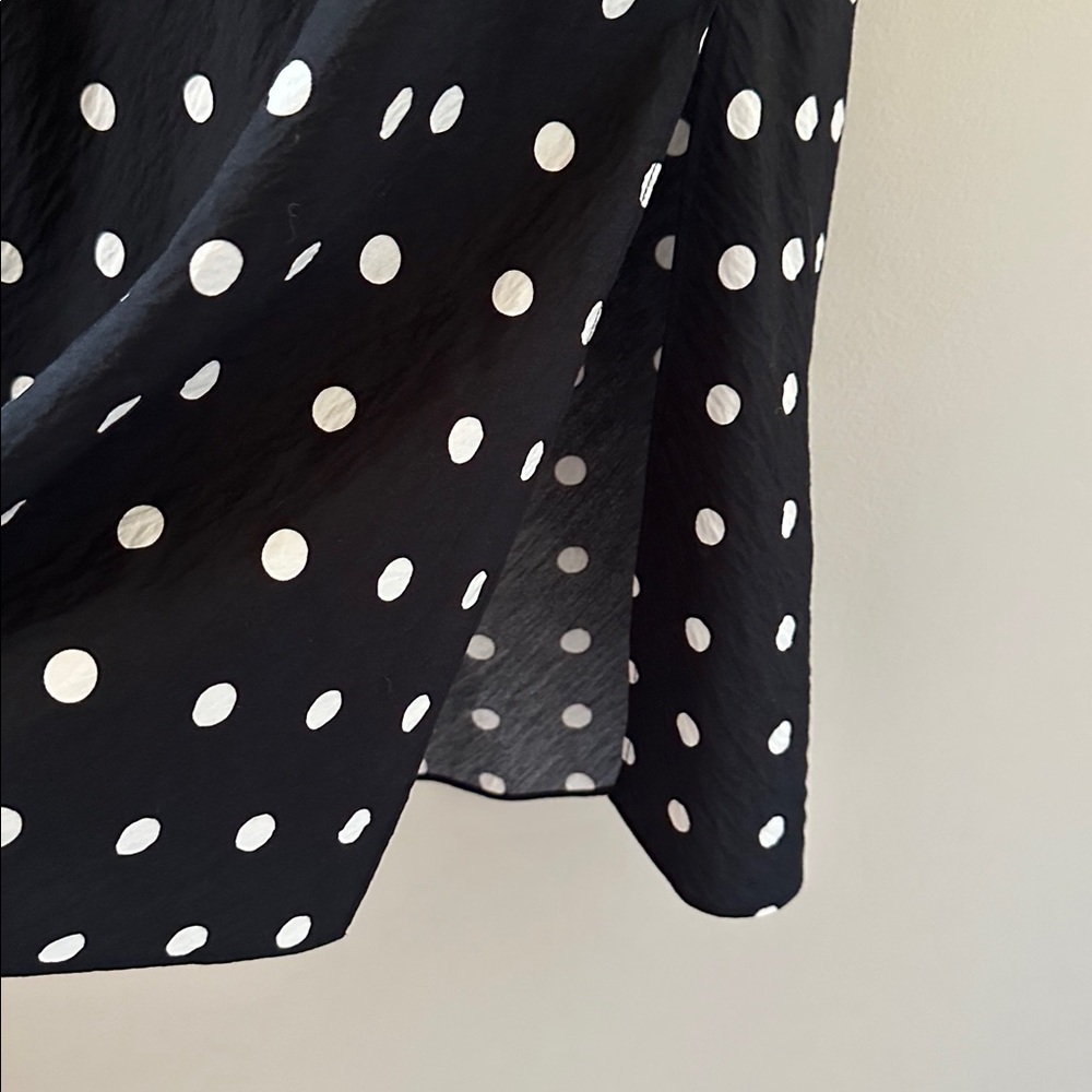 Madewell Womens Layton Midi Slip Skirt Black & White Polka Dot Size 8 Preppy - Picture 6 of 8